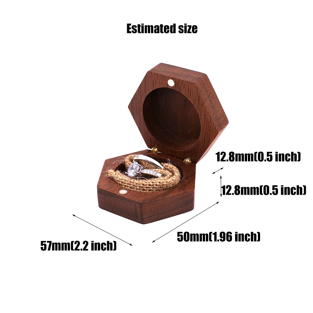 Hex Custom Wooden Ring Box