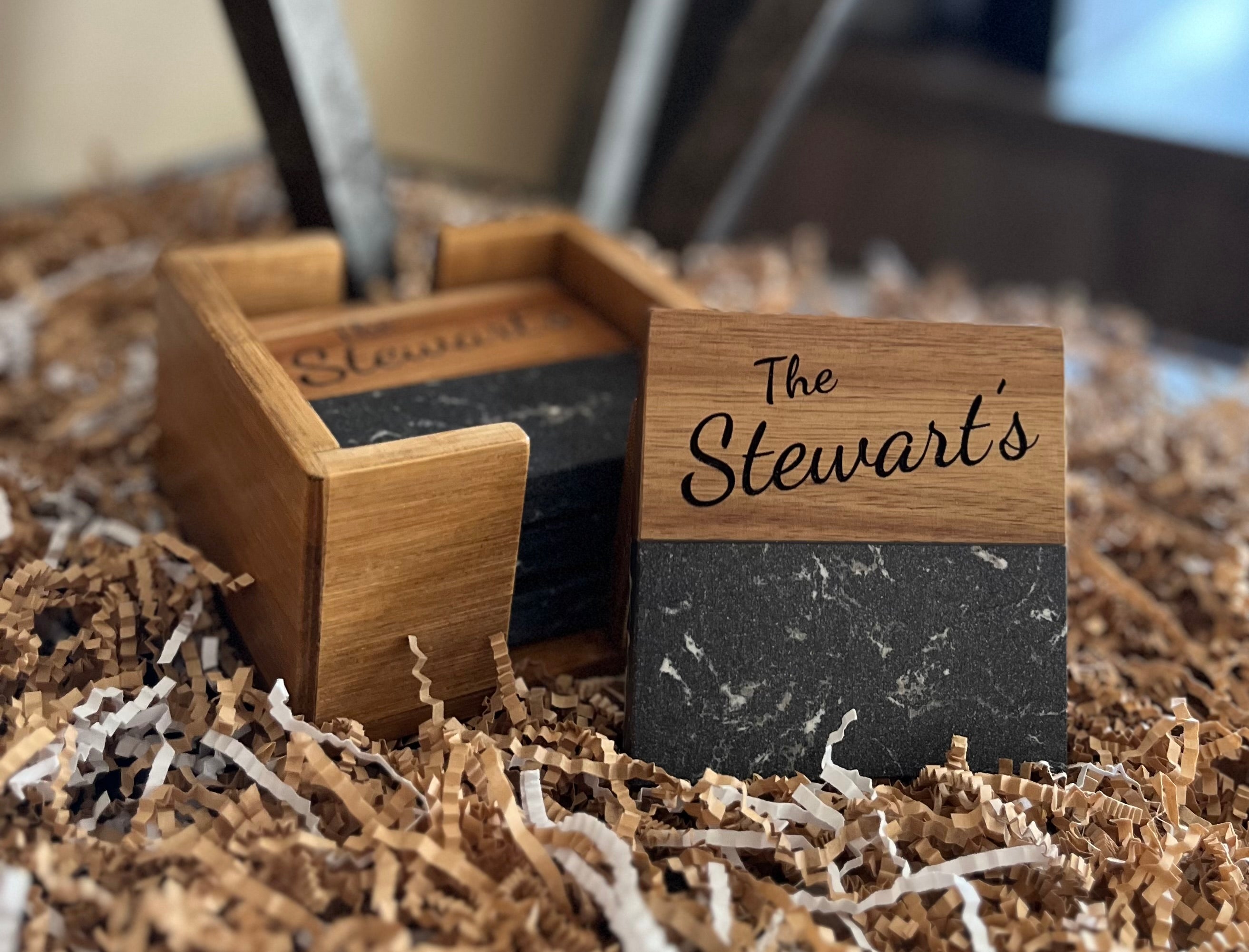 Marble/Wood Cheese Board Set