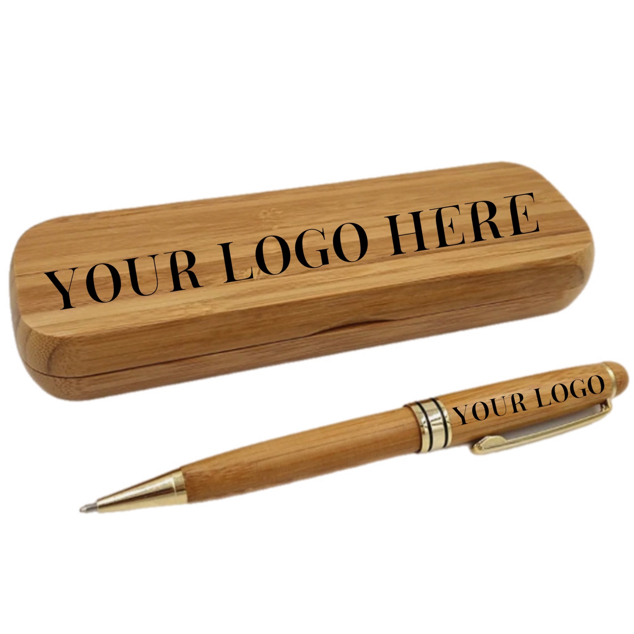 Natural Bamboo Ballpoint Pen with Matching Case