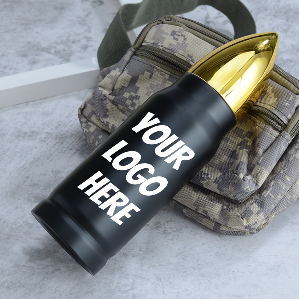 Custom Logo Bullet Shape Tumbler Stainless Steel Metal