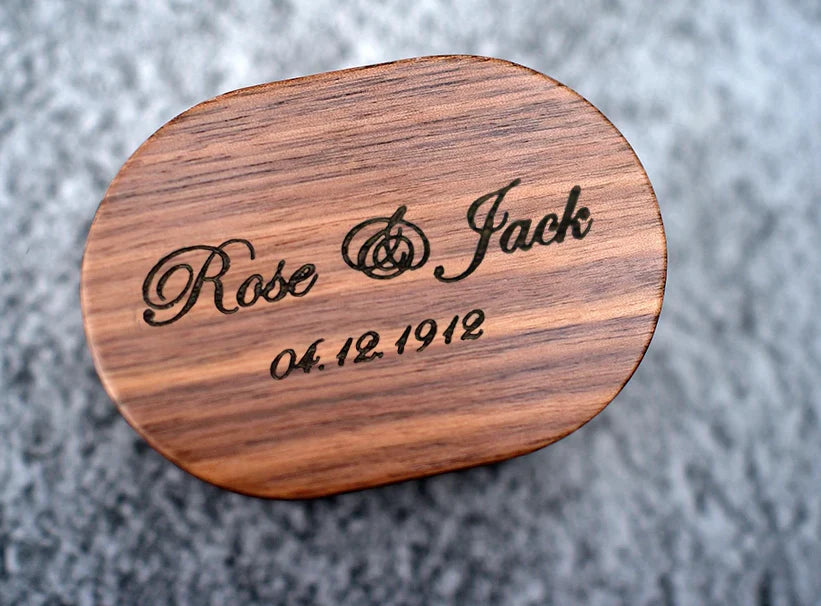 Oval Wooden Ring Box