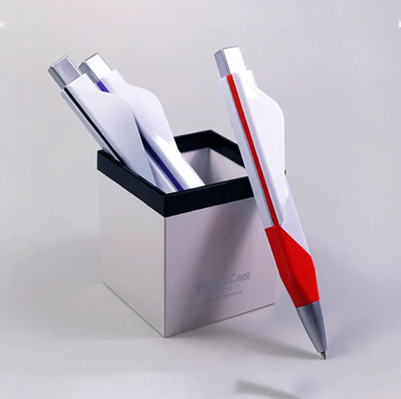 Ballpoint Custom White Square Plastic Pen