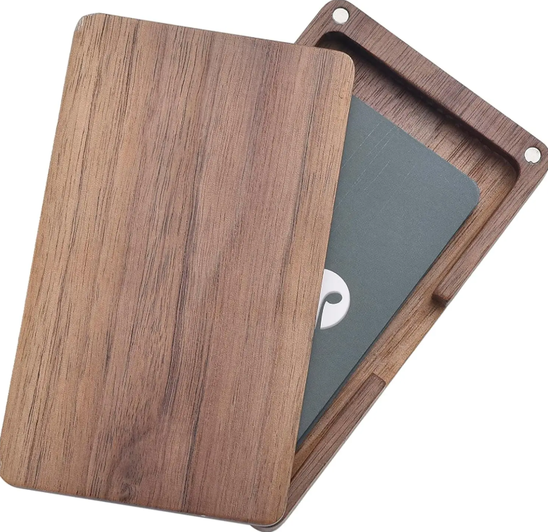 Natural Custom Engraved Wood Business Card Holder