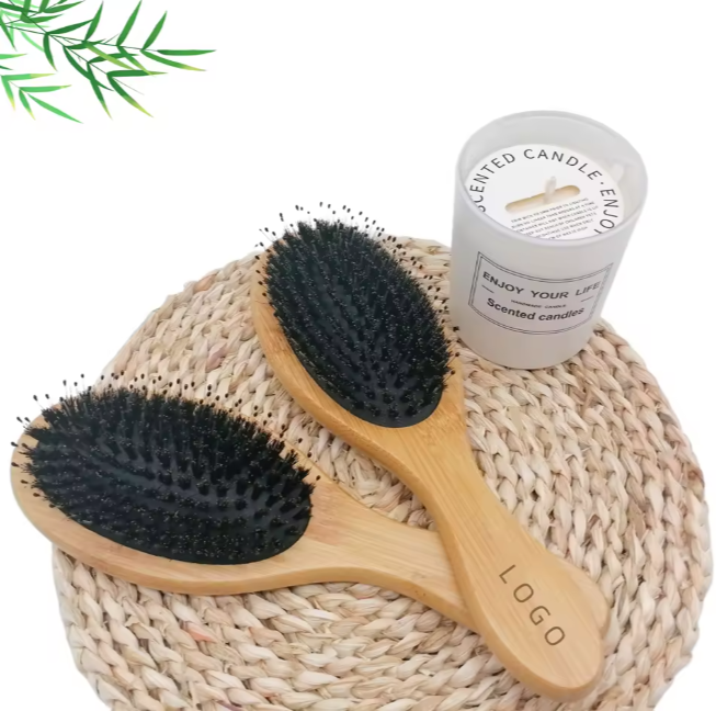 Custom Logo Bamboo Wood Hair Brush