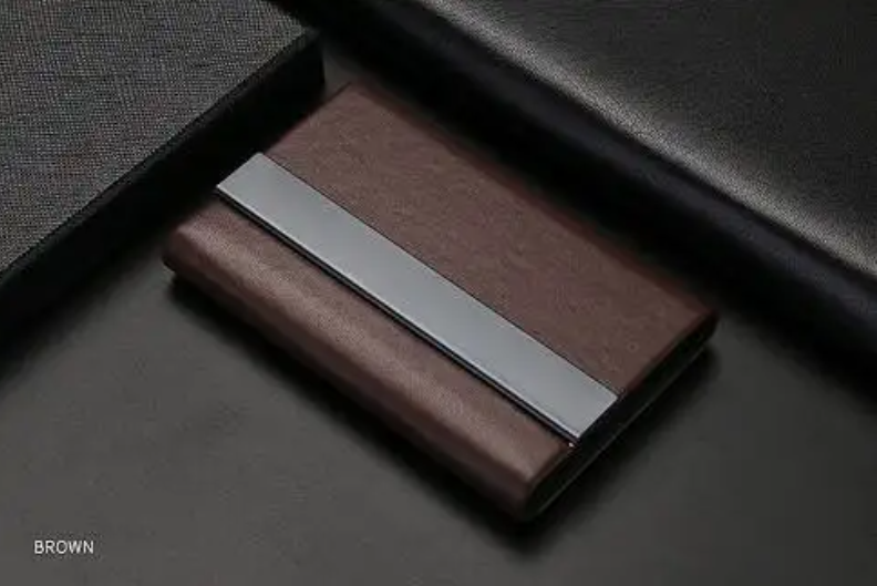 Personal Leather Metal Business Card Case