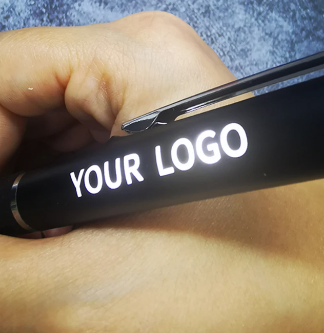 Customized Laser logo Pen Led Light Pen
