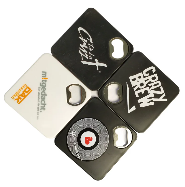 Custom Engeaved Logo Bottle Opener Coasters
