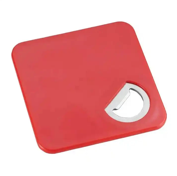Custom Engeaved Logo Bottle Opener Coasters