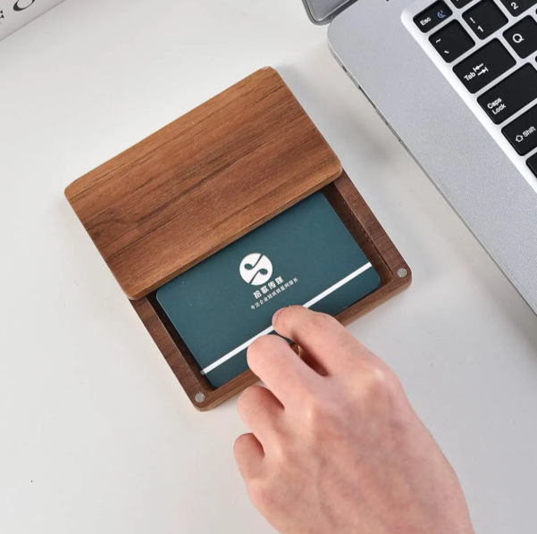Natural Custom Engraved Wood Business Card Holder