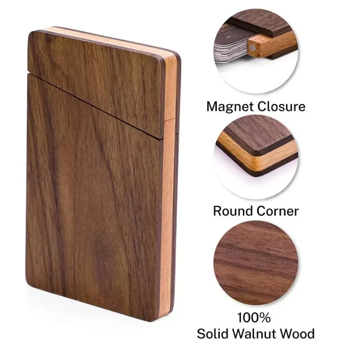 Natural Custom Engraved Wood Business Card Holder