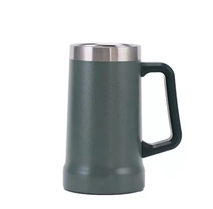 24oz Grip Stainless Steel Vacuum  Mug With Handle Lid Tumbler