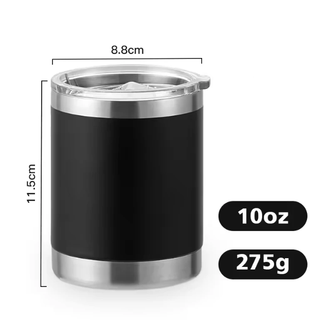 Powder Coated 10oz Lowball Stainless Steel Tumbler