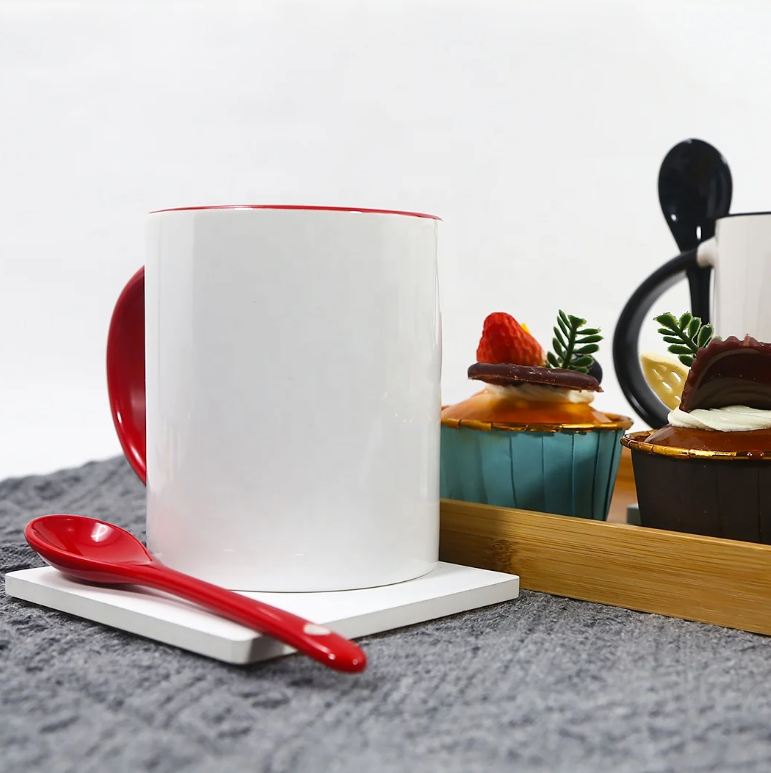 11oz Ceramic Coffee Mug with Colorful Spoon