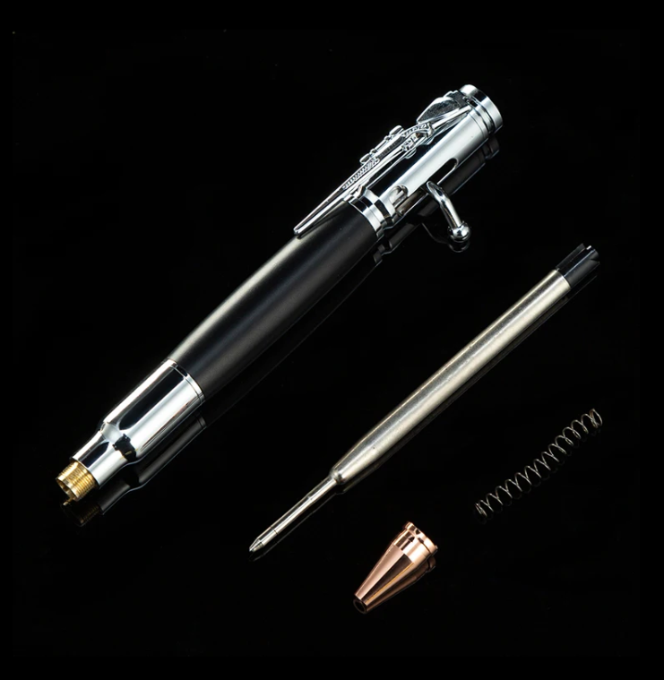 Bullet Shaped Bolt Action Tactical Pen Rifle Design Clip Metal Luxury Gun Pen