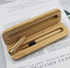 Natural Bamboo Ballpoint Pen with Matching Case