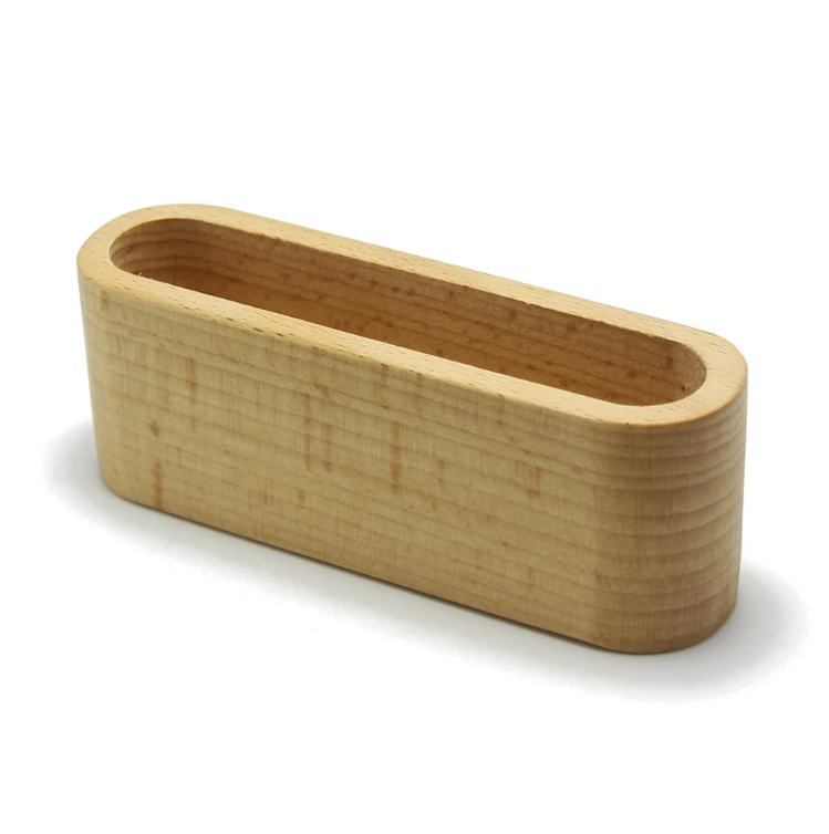 Custom Name Walnut Beech Wood Business  Desk Card Displayer