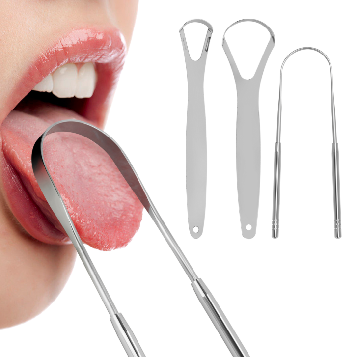 Custom Logo Stainless Steel Tongue Scrappers Kit