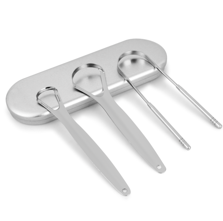 Custom Logo Stainless Steel Tongue Scrappers Kit
