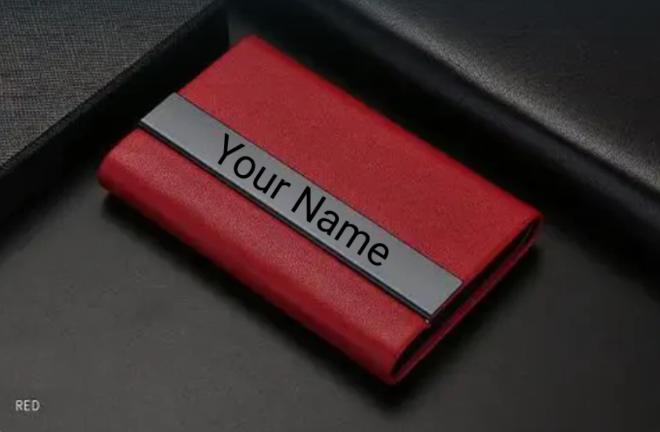 Personal Leather Metal Business Card Case