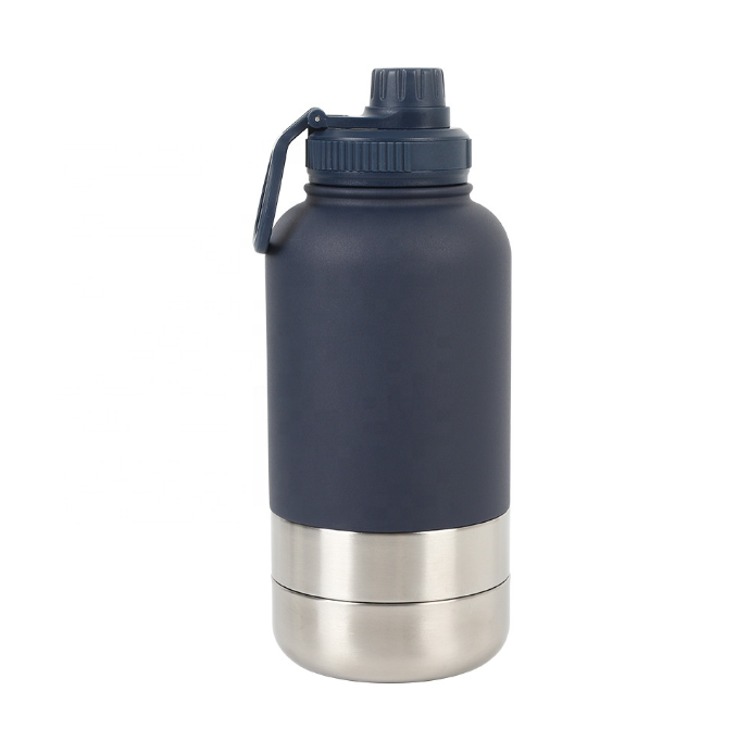 Insulated Dog Water Bottle Storage Case 3 in 1 32Oz Portable Pet Feeder Travel Bowl Stainless Steel Tumblers