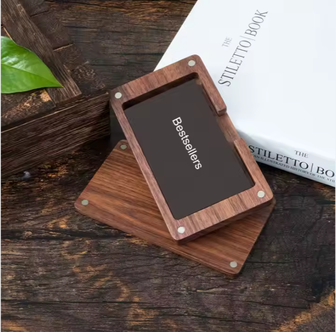 Natural Custom Engraved Wood Business Card Holder