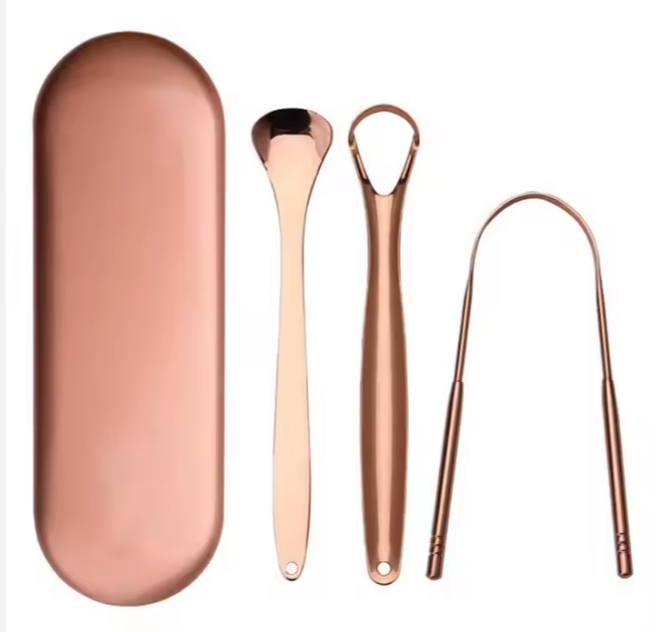 Custom Logo Stainless Steel Tongue Scrappers Kit