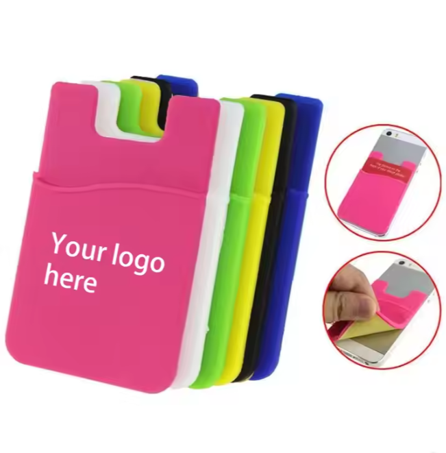 Custom Logo  Phone Wallet Silicone Phone Card Holder