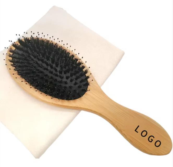 Custom Logo Bamboo Wood Hair Brush