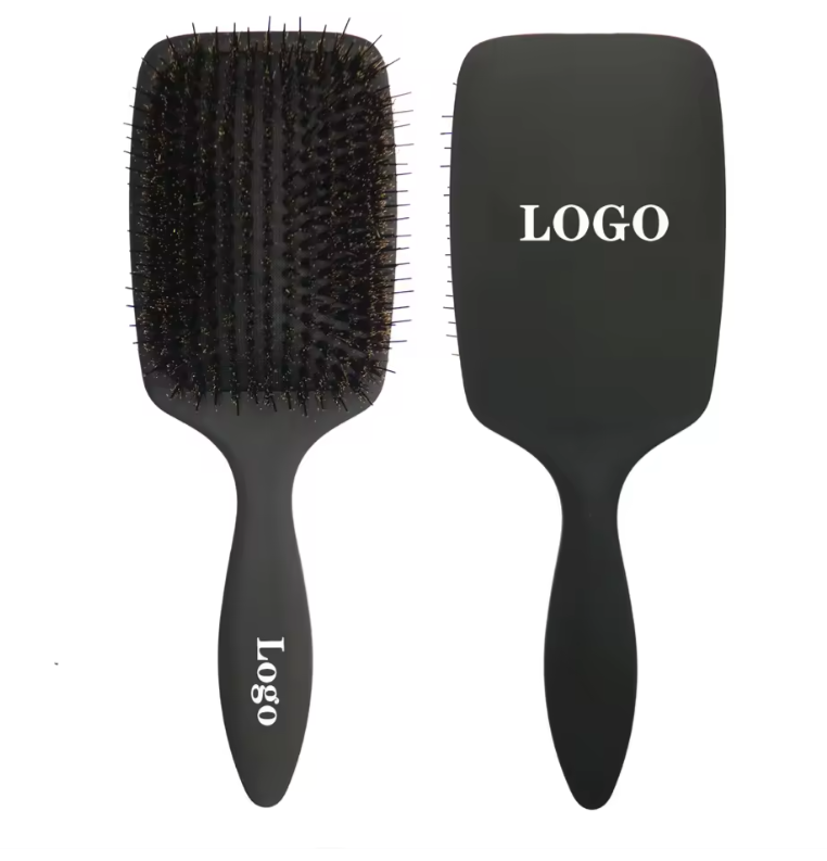 Black Detangler Brush With Custom Logo